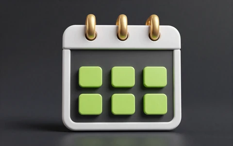 Wochenkalender mit sechs lime markierten Bonus-Tagen bei Golazzo