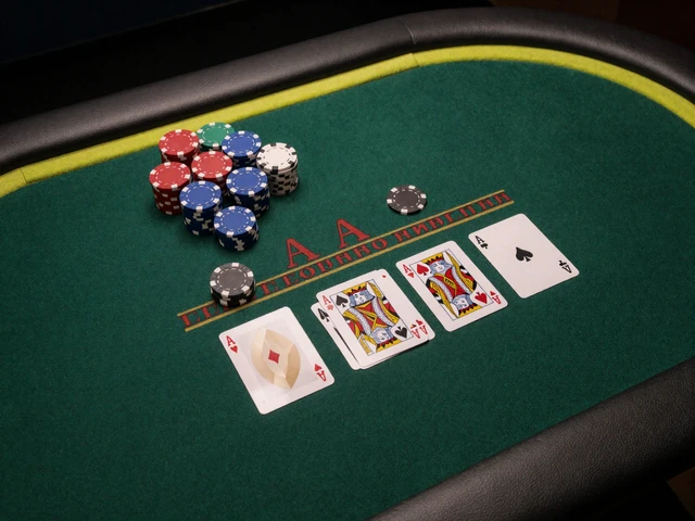Blackjack-Tisch von oben mit ausgegebenen Karten und Chips - online blackjack