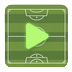 Lime Live-Stream-Play-Button &uuml;ber einem Fu&szlig;ballfeld