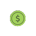 Lime Cash-Out-Button-Symbol mit M&uuml;nze und Pfeil