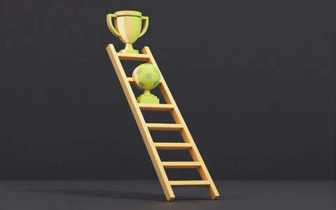 F&uuml;nfstufige VIP-Troph&auml;en-Leiter