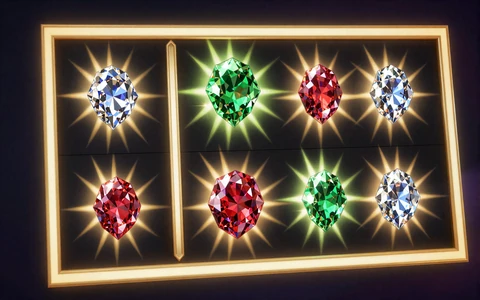 Bonanza-Billion-Slot-Walzen mit funkelnden Edelstein-Clustern